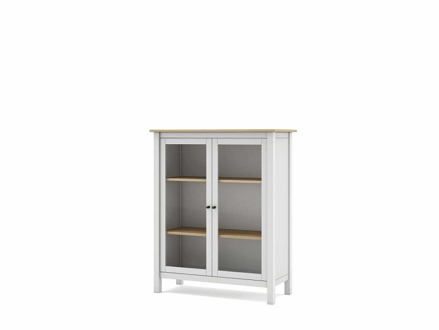 Salones Merkamueble | Vitrina Con 2 Puertas Color Blanco-Roble