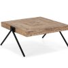 Salones Merkamueble | Mesa Centro Madera Mango De 86 Cm Color Natural-Negro