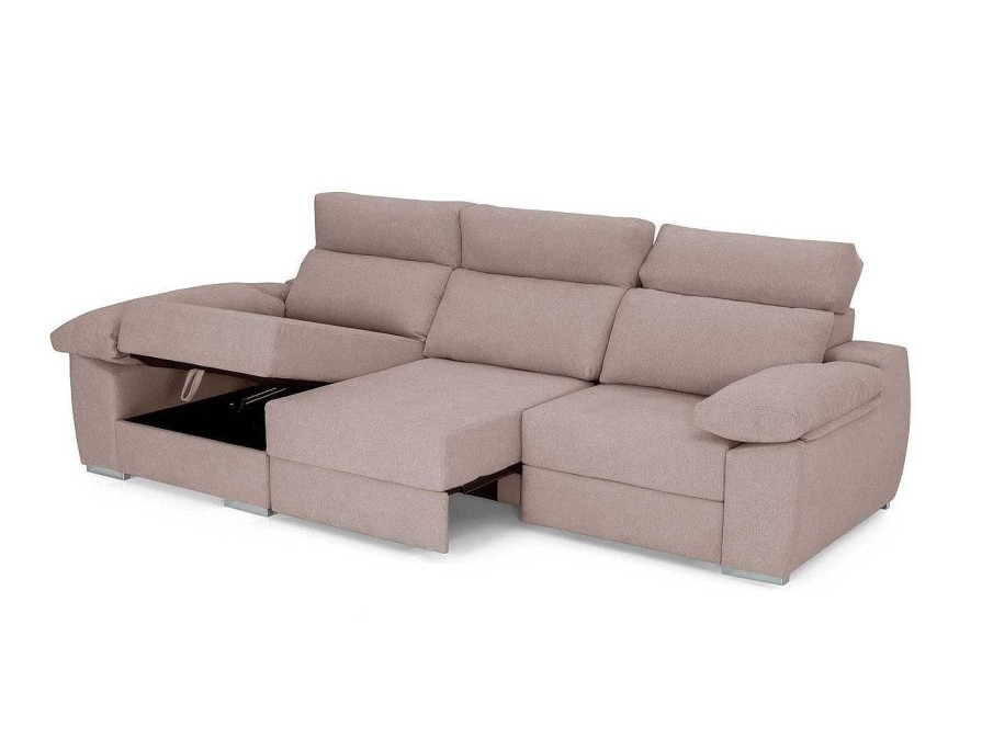 Sof S Merkamueble | Chaise Longue Con Asientos Deslizantes Tapizado Beige