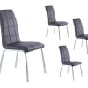 Salones Merkamueble | Pack 4 Sillas Comedor S Mil Piel Color Gris-Cromo