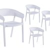 Salones Merkamueble | Pack 4 Sillones Polipropileno Perforado Blanco