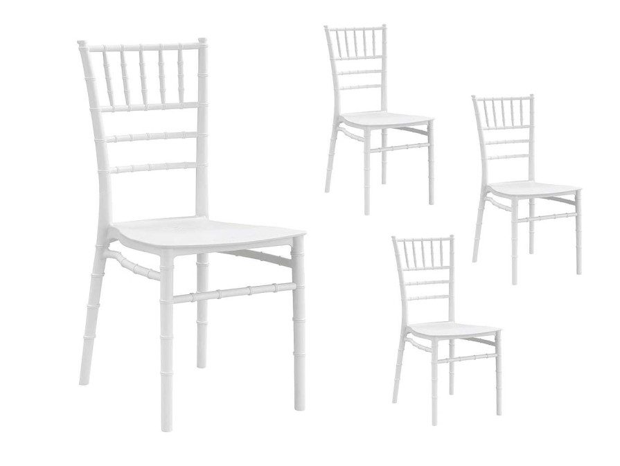 Salones Merkamueble | Pack 4 Sillas Comedor Paliller A Color Blanco