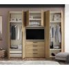 Dormitorios Merkamueble | Composici N Dormitorio Armario Con Hueco Tv. Color Naturale/ Vis N Chic