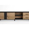 Salones Merkamueble | Mueble Tv Con Puertas, Cajones Y Huecos Color Bocamina-Natural