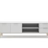 Salones Merkamueble | Mueble Tv 2 Puertas 2 Cajones Y 2 Huecos Color Blanco-Cera Blanca