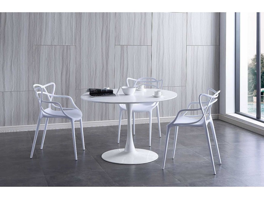 Salones Merkamueble | Mesa Comedor Redonda 110 Cm Blanco