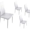 Salones Merkamueble | Pack 4 Sillas Comedor S Mil Piel Color Blanco