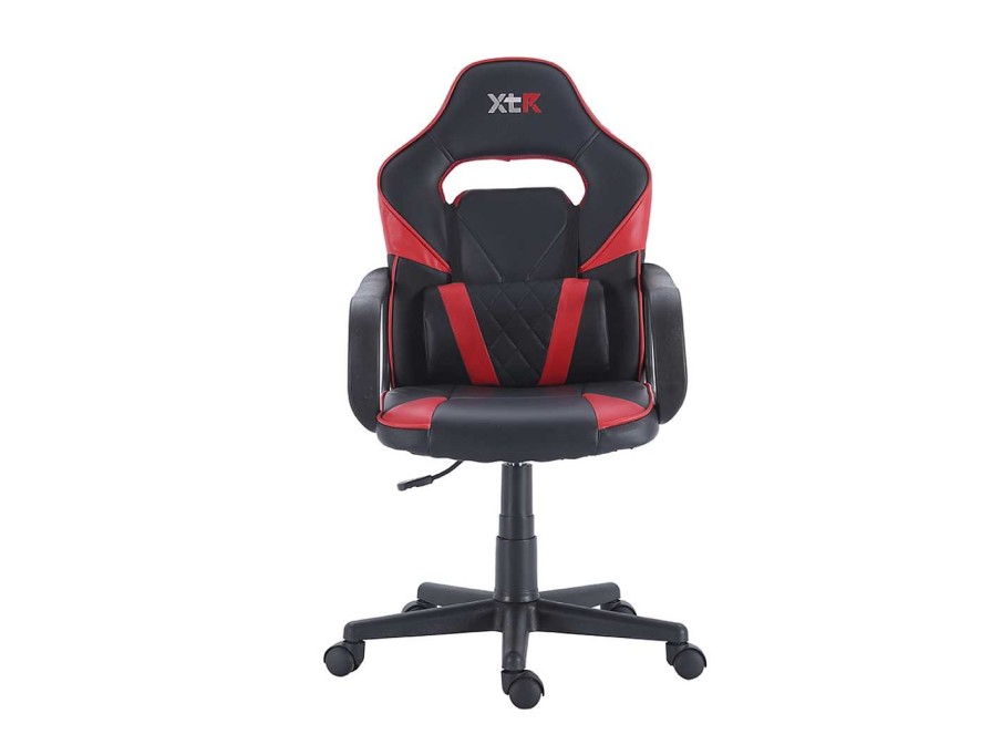 Juveniles Merkamueble | Silla Gaming Giratoria Y Altura Regulable Color Negro-Rojo