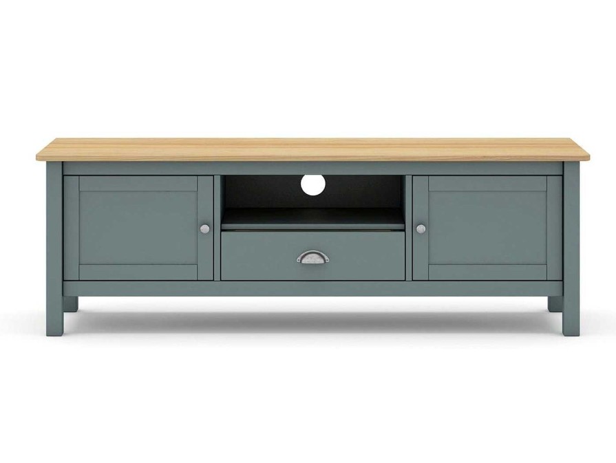 Salones Merkamueble | Mueble Tv Con 2 Puertas Y 1 Caj N Color Verde Kaki-Roble