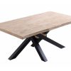 Salones Merkamueble | Mesa Comedor Fija De 180 Cm Dise O Tapa Con Forma Color Roble Nordish-Negro