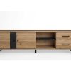 Salones Merkamueble | Mueble Tv Con 2 Puertas, 2 Cajones Y 2 Huecos Color Natural-Bocamina