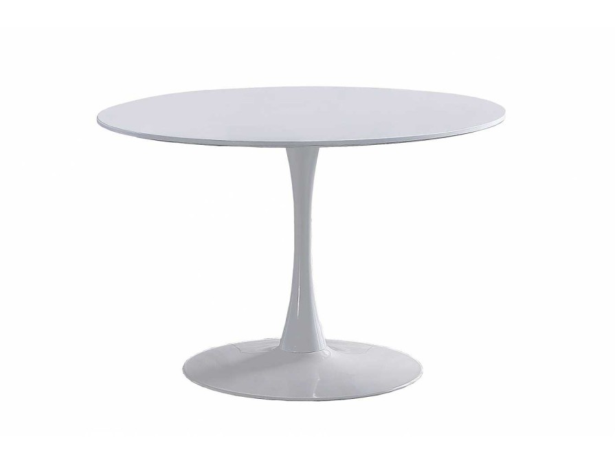 Salones Merkamueble | Mesa Comedor Redonda 110 Cm Blanco