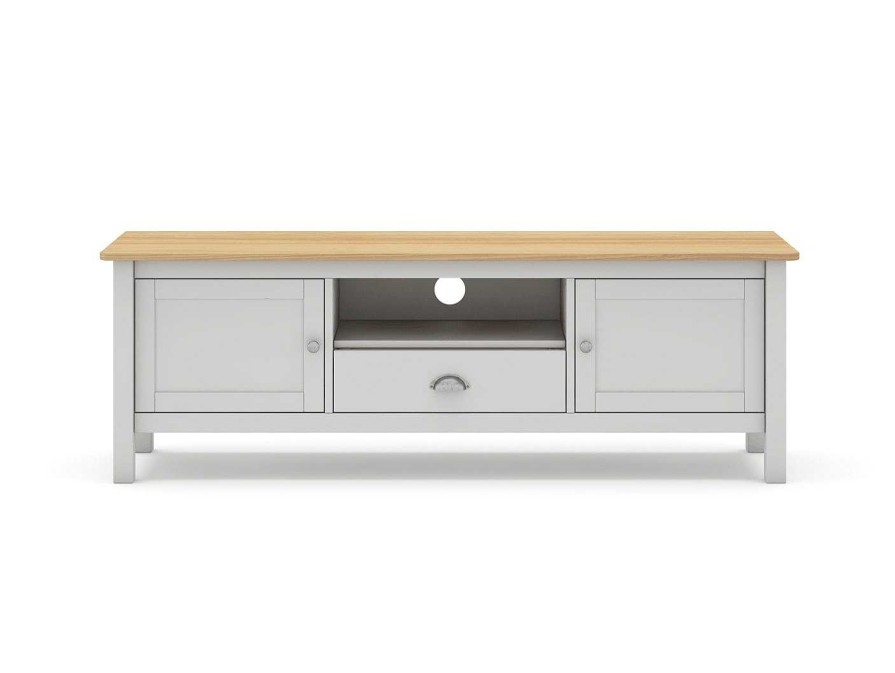 Salones Merkamueble | Mueble Tv Con Puertas, Caj N Y Hueco Color Blanco-Roble