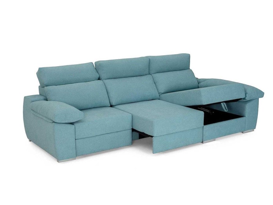 Sof S Merkamueble | Chaise Longue Con Asientos Deslizantes Tapizado Azul