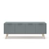 Salones Merkamueble | Mueble Tv Con 4 Puertas Color Verde Kaki-Cera Blanca