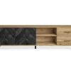 Salones Merkamueble | Mueble Tv Con 2 Puertas Y 2 Cajones Color Madera-Negro