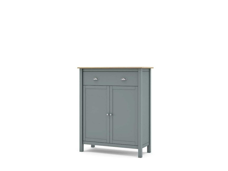 Auxiliares Merkamueble | Mueble Auxiliar 2 Puertas Y 1 Cajon Color Verde Kaki Y Roble