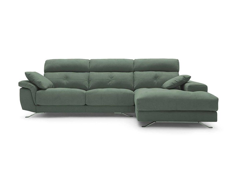 Sof S Merkamueble | Chaise Longue Con Asientos Deslizantes Tapizado Verde Jade