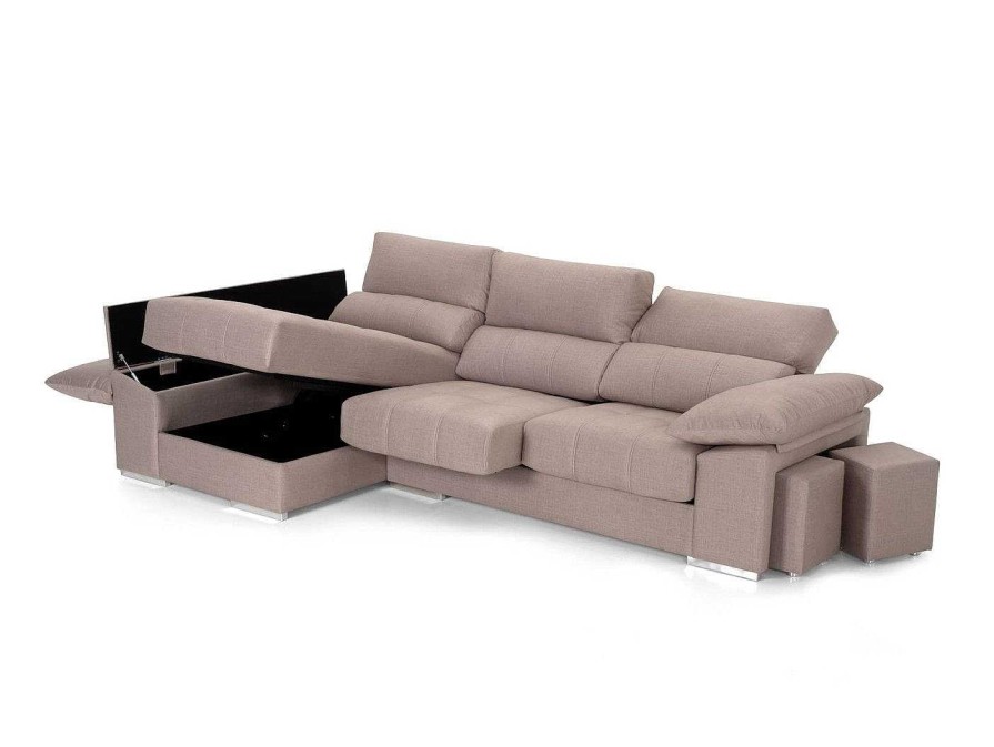 Sof S Merkamueble | Chaise Longue Con Asientos Deslizantes Tapizado Beige