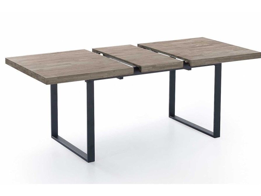 Salones Merkamueble | Mesa Comedor Extensible Natural Roble American-Negro