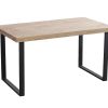 Salones Merkamueble | Mesa De Comedor Fija De 140 Cm Color Natural Roble-Negro