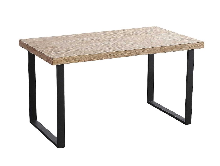 Salones Merkamueble | Mesa De Comedor Fija De 140 Cm Color Natural Roble-Negro