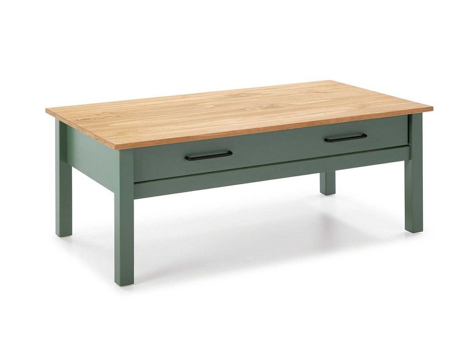 Salones Merkamueble | Mesa De Centro 1 Caj N Color Verde-Cera