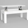 Salones Merkamueble | Mesa De Centro Elevable De 100 Cm Color Blanco Mate