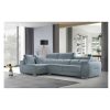 Sof S Merkamueble | Chaiselongue Con Asientos Extra Bles Y Respaldos Abatibles De Piel Celeste