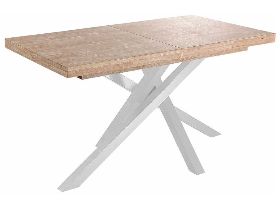 Salones Merkamueble | Mesa Comedor Extensible Color Roble Nordish Y Blanco 140 - 180 - 220 X 90 Cm