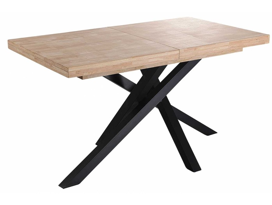 Salones Merkamueble | Mesa Comedor Extensible 140X 80 Cm Color Roble Nordish-Negro