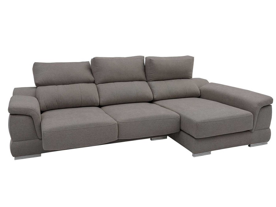 Sof S Merkamueble | Chaise Longue Derecho Con Asientos Deslizantes Tapizado Gris