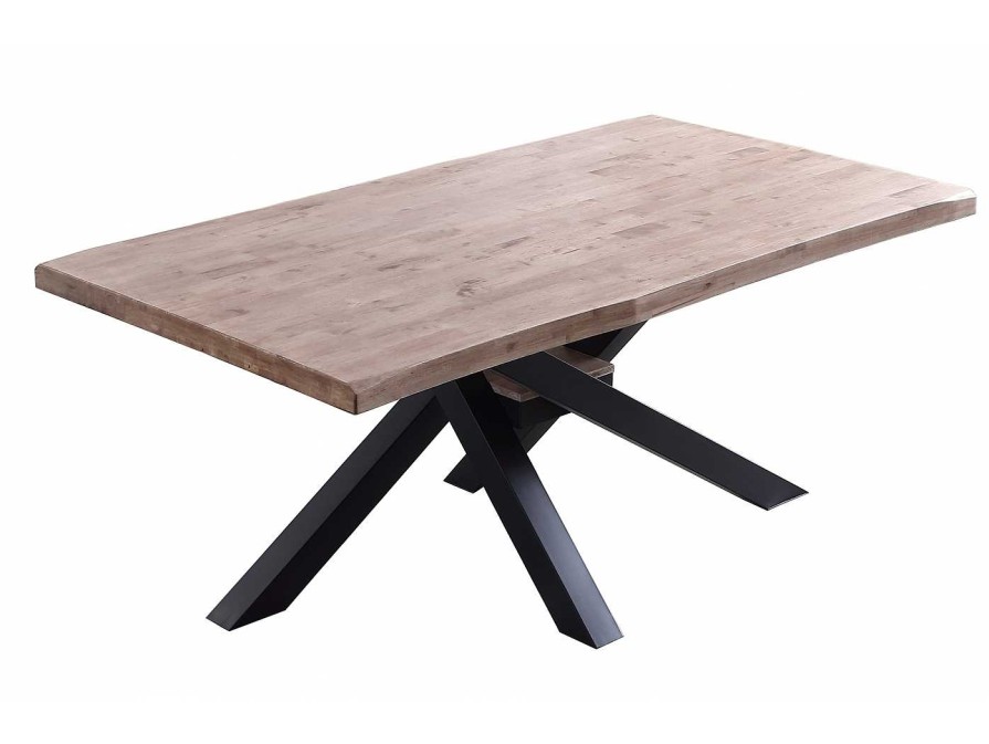 Salones Merkamueble | Mesa Comedor Dise O Tapa Con Forma Color Roble Honey-Negro