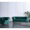 Sof S Merkamueble | Sof Chesterfield 3 Plazas Velvet Verde