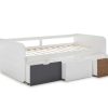 Juveniles Merkamueble | Cama Nido Con 3 Cajones Color Blanco-Gris-Madera