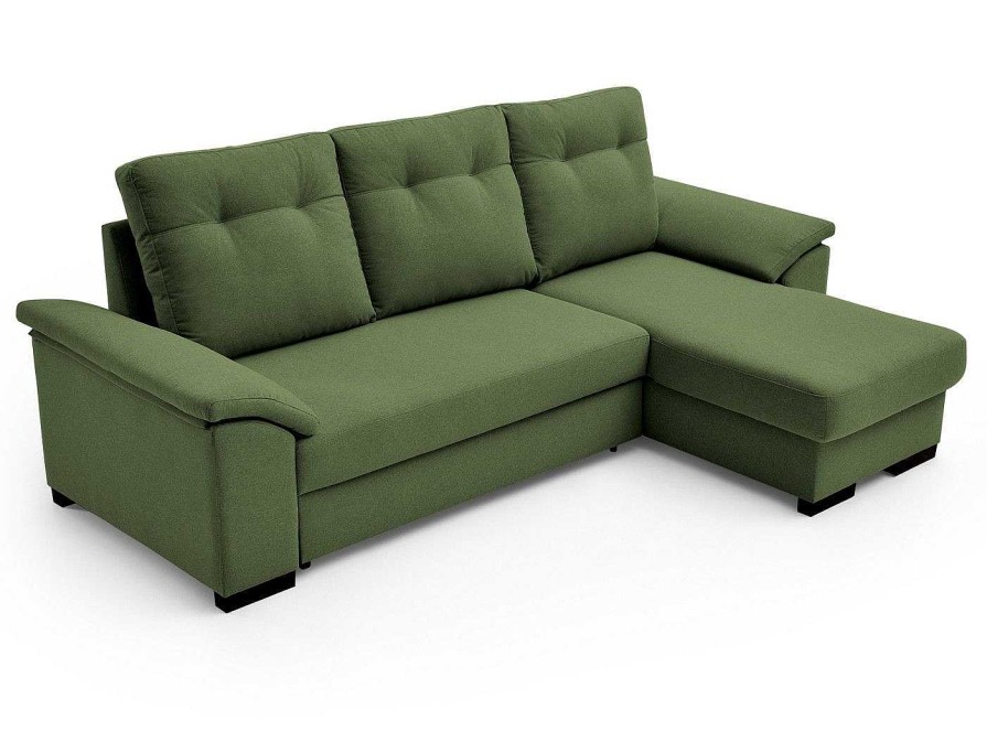 Sof S Merkamueble | Sof Cama Chaise Longue Con Sistema De Apertura Arrastre Elevable Tapizado Verde