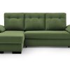 Sof S Merkamueble | Sof Cama Chaise Longue Con Sistema De Apertura Arrastre Elevable Tapizado Verde