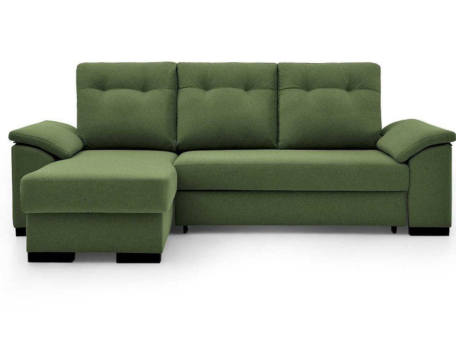 Sof S Merkamueble | Sof Cama Chaise Longue Con Sistema De Apertura Arrastre Elevable Tapizado Verde